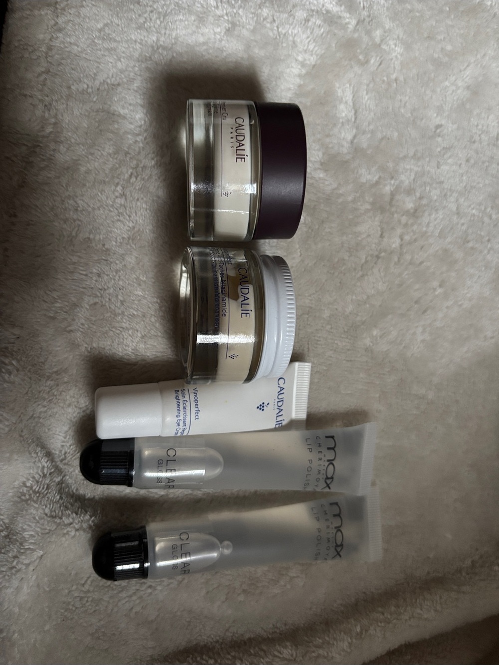 Caudalie Skincare & Lip Care Set - White, Cream, Purple